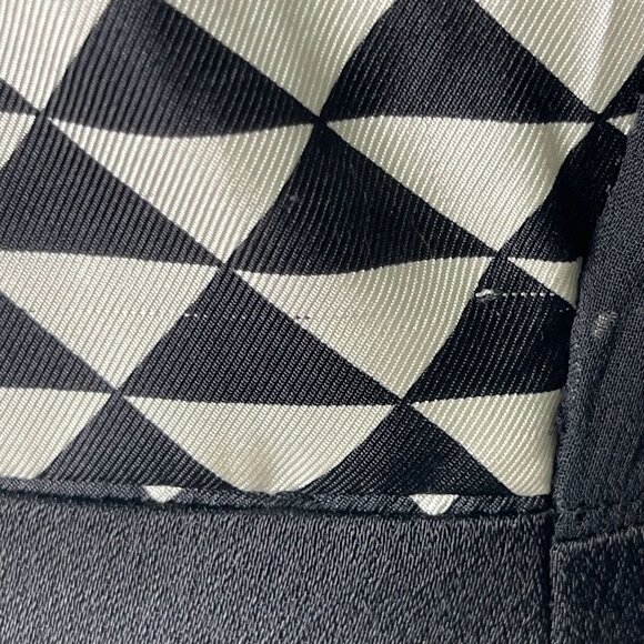 Malene Birger Women's Cream Black Geometric Print Shift Silk Dress Size 34 - Picture 9 of 16